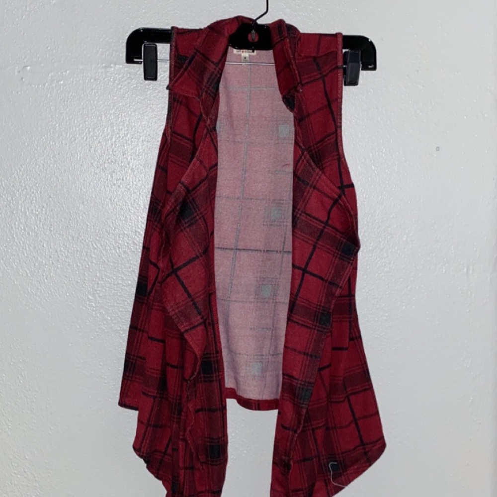Self Esteem Plaid Vest Cardigan